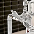 Torneira de banheira de chão com duche de mão em latão Made in Italy - Noriana Viadurini