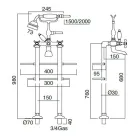 Torneira de banheira de chão com duche de mão Classic Brass - Fioretta Viadurini