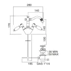 Torneira para bidê clássica de furo único com alavancas de latão artesanais - Noriana Viadurini