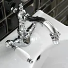 Torneira para bidê clássica de furo único com alavancas de latão artesanais - Noriana Viadurini