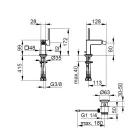 Torneira misturadora de alavanca única para bidê com dreno quadrado - Erik Viadurini