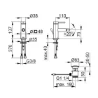 Torneira misturadora de bidê de alavanca única de latão, design redondo - Antilio Viadurini