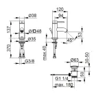 Torneira misturadora de lavatório de alavanca única de latão redondo - Antilio Viadurini