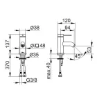 Torneira misturadora de lavatório de alavanca única de latão redondo - Antilio Viadurini
