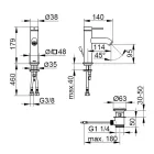 Torneira misturadora de lavatório de alavanca única de latão redondo - Antilio Viadurini
