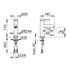 Torneira misturadora de lavatório de alavanca única de latão redondo - Antilio Viadurini