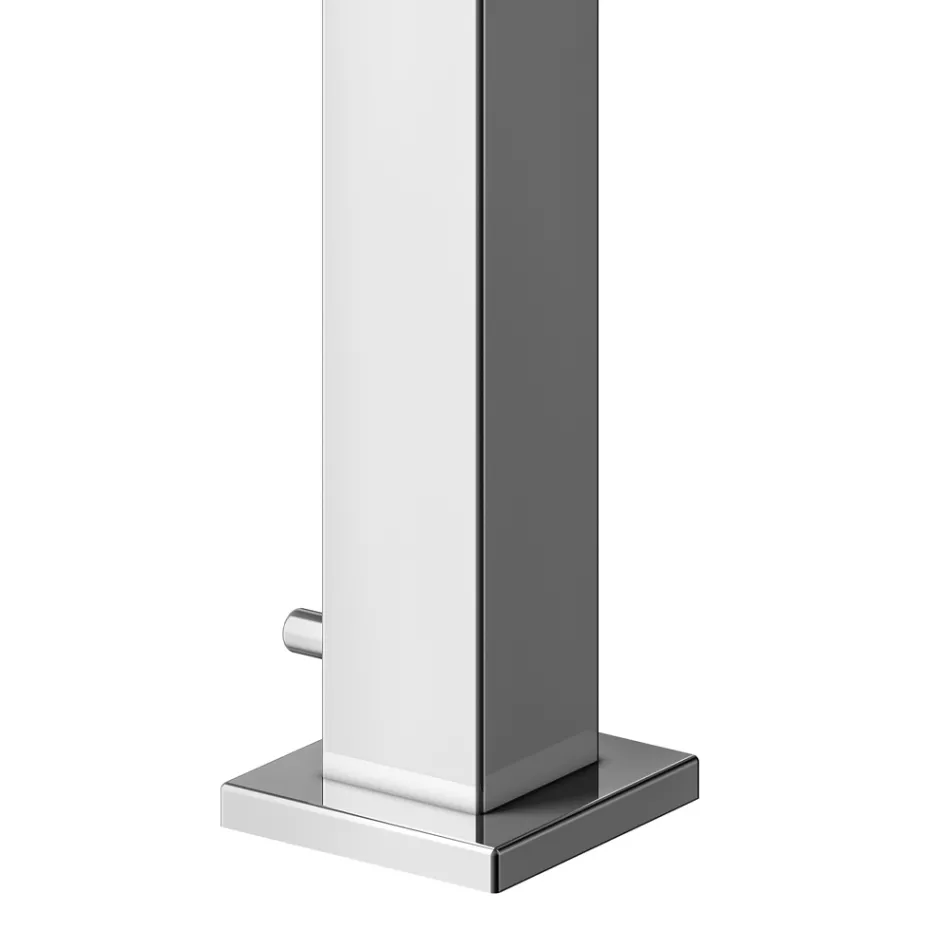 Torneira misturadora para lavatório com alavanca única de latão com design quadrado - Erik Viadurini