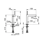 Torneira misturadora para lavatório com alavanca única de latão com design quadrado - Erik Viadurini