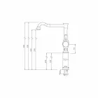 Torneira misturadora de bacia de design de barril alto feita na Itália - Neno Viadurini