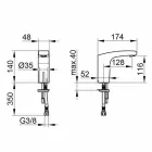 Torneira para pia moderna de metal com sensor infravermelho - Gonzo Viadurini