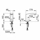 Torneira para pia moderna de metal com sensor infravermelho - Gonzo Viadurini