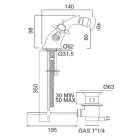 Torneira para bidê clássica de furo único com alças de latão e borboleta - Miriano Viadurini