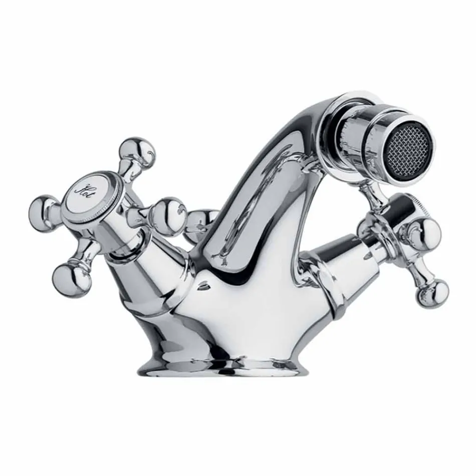 Torneira para bidé de um furo em latão Classic Design Made in Italy - Lisca Viadurini