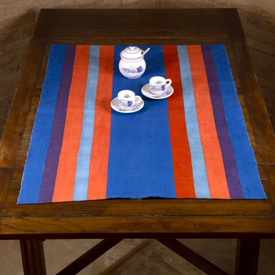 Corredor de arte italiana produzido e pintado à mão em peça única de cânhamo - Marcas Viadurini