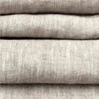 Corredor de linho bege com borda dobrada de luxo artesanal italiano - Limao Viadurini