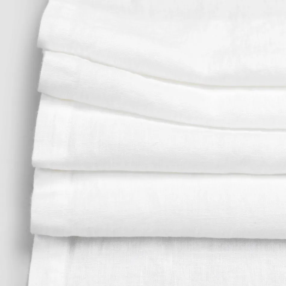 Corredor de Mesa em Linho com Renda Branca Qualidade Italiana de Luxo - Farnese Viadurini