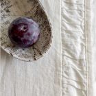 Corredor em linho pesado branco natural com relevo de luxo italiano - Limao Viadurini