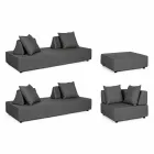 Lounge de canto externo de design moderno em tecido Homemotion - Benito Viadurini