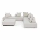 Lounge de canto externo de design moderno em tecido Homemotion - Benito Viadurini