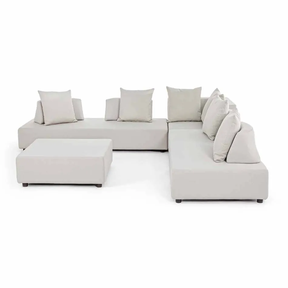 Lounge de canto externo de design moderno em tecido Homemotion - Benito Viadurini