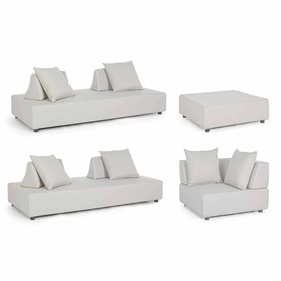 Lounge de canto externo de design moderno em tecido Homemotion - Benito Viadurini