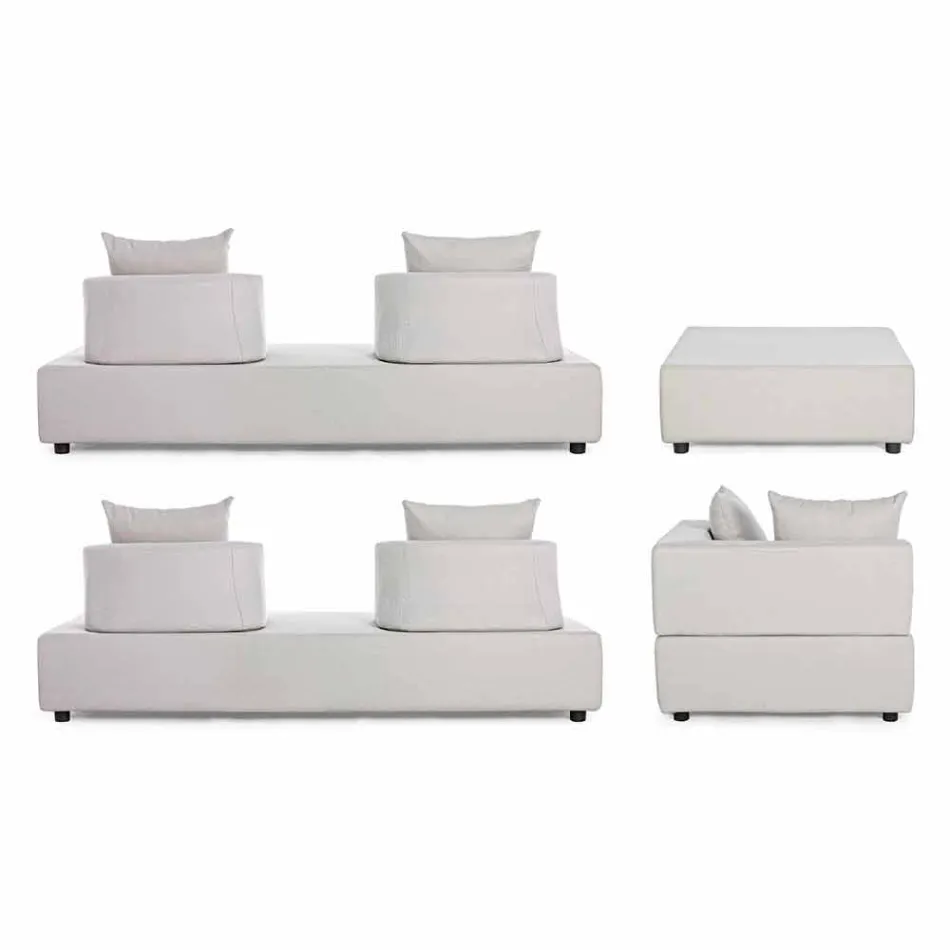 Lounge de canto externo de design moderno em tecido Homemotion - Benito Viadurini