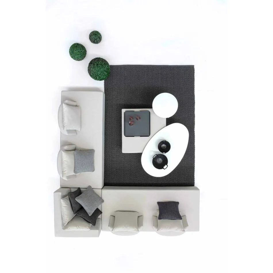 Lounge de canto externo de design moderno em tecido Homemotion - Benito Viadurini