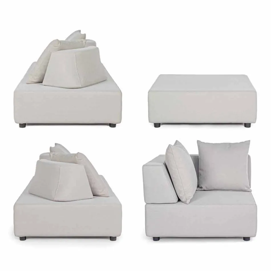 Lounge de canto externo de design moderno em tecido Homemotion - Benito Viadurini