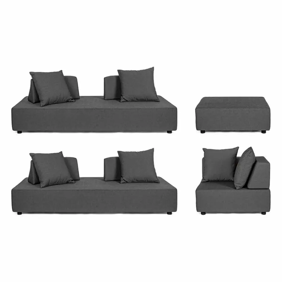 Lounge de canto externo de design moderno em tecido Homemotion - Benito Viadurini