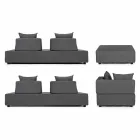 Lounge de canto externo de design moderno em tecido Homemotion - Benito Viadurini