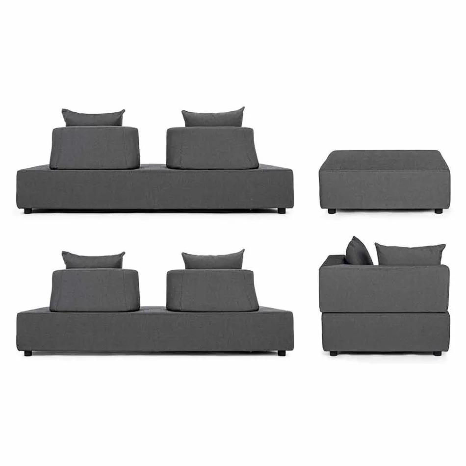 Lounge de canto externo de design moderno em tecido Homemotion - Benito Viadurini