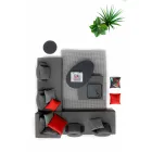 Lounge de canto externo de design moderno em tecido Homemotion - Benito Viadurini