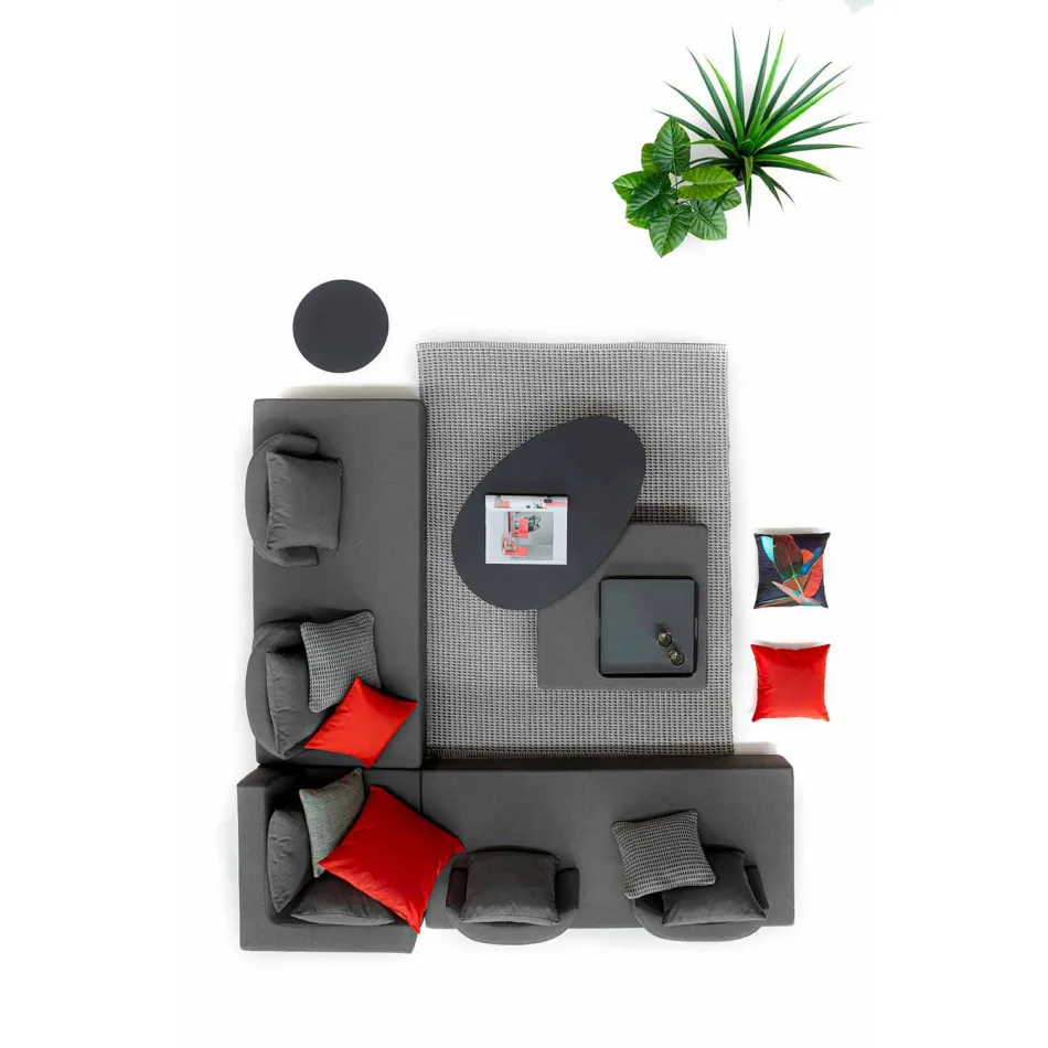 Lounge de canto externo de design moderno em tecido Homemotion - Benito Viadurini