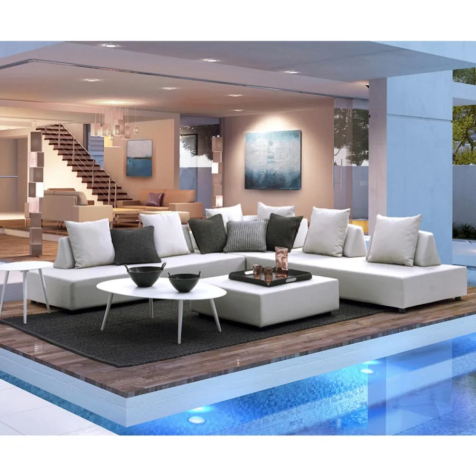 Lounge de canto externo de design moderno em tecido Homemotion - Benito Viadurini