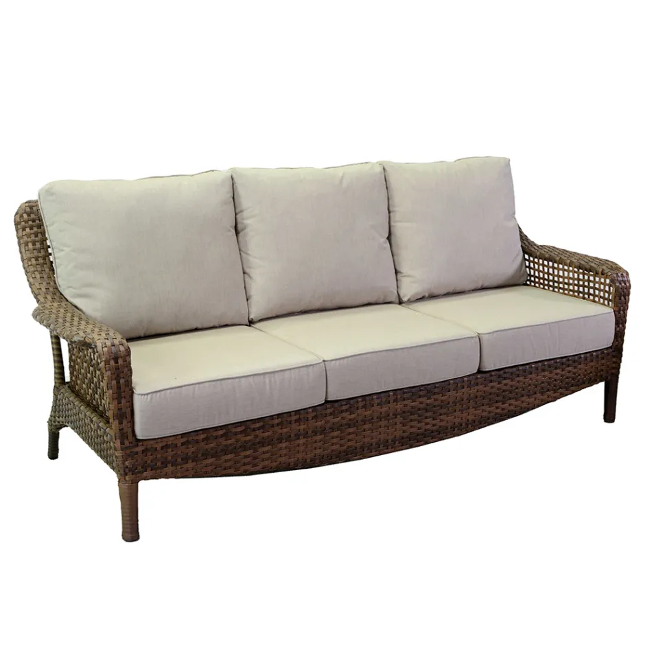 Sala de estar composta por 2 poltronas, 1 sofá e 1 mesa de centro - guarda-sol Viadurini