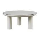 Sala de estar composta por 2 poltronas, 1 sofá e 2 mesas de centro em alumínio - Fusion Viadurini