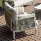 Sala de estar composta por 2 poltronas, 1 sofá e mesa de centro em alumínio - Symphony Viadurini