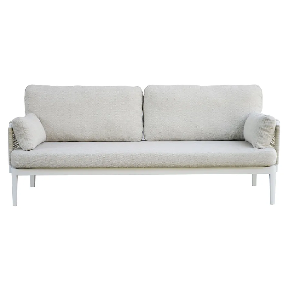 Sala de estar composta por 2 poltronas, 1 sofá e mesa de centro em alumínio - Symphony Viadurini