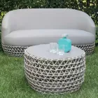 Conjunto de lounge com base de tecido trançado para área externa - Pixie Viadurini