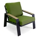 Sala de estar exterior composta por 1 sofá, 2 poltronas e 1 mesa de centro - Righello Viadurini