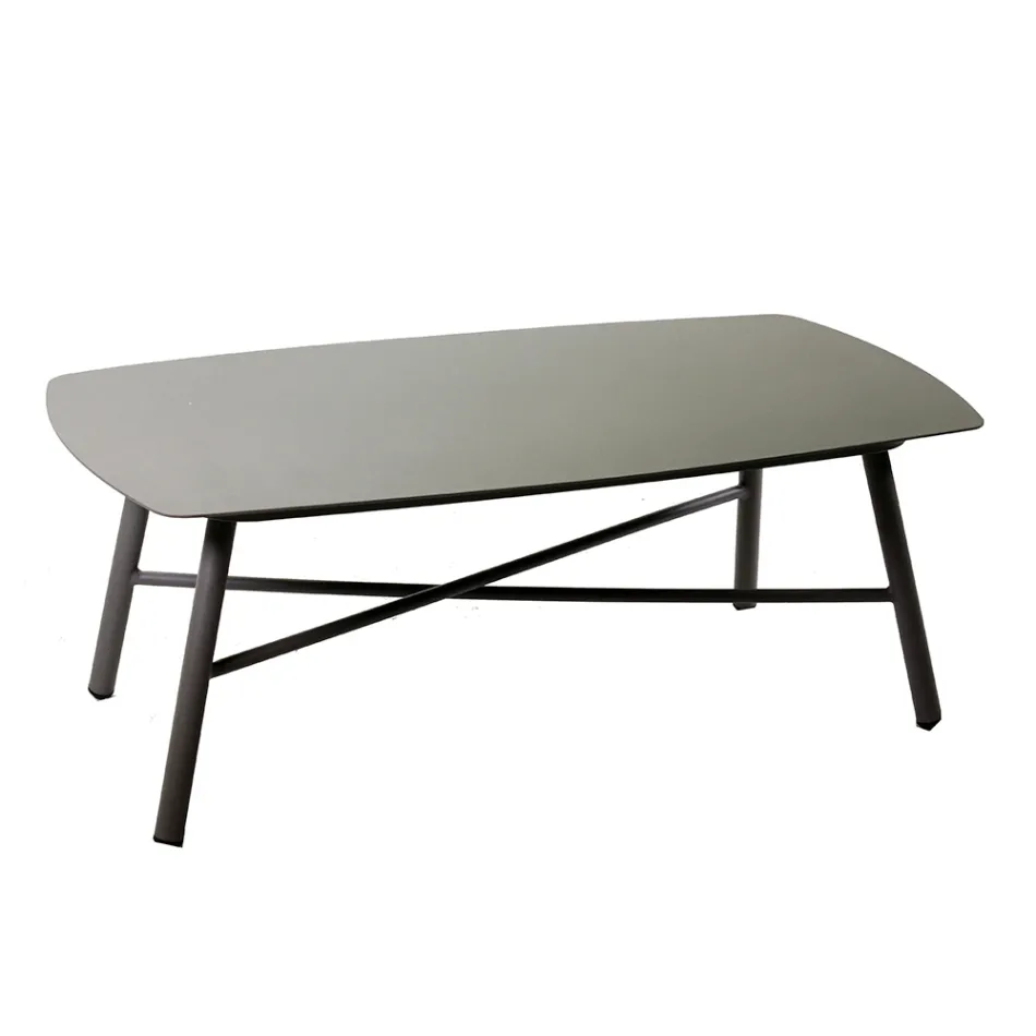 Sala de estar exterior composta por 1 sofá de 3 lugares, 2 poltronas e 1 mesa de centro - Righello Viadurini