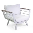 Sala de estar exterior composta por 2 cadeirões e 1 mesa de alumínio - Righello Viadurini