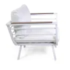 Sala de estar exterior composta por 2 cadeirões e 1 mesa de alumínio - Righello Viadurini