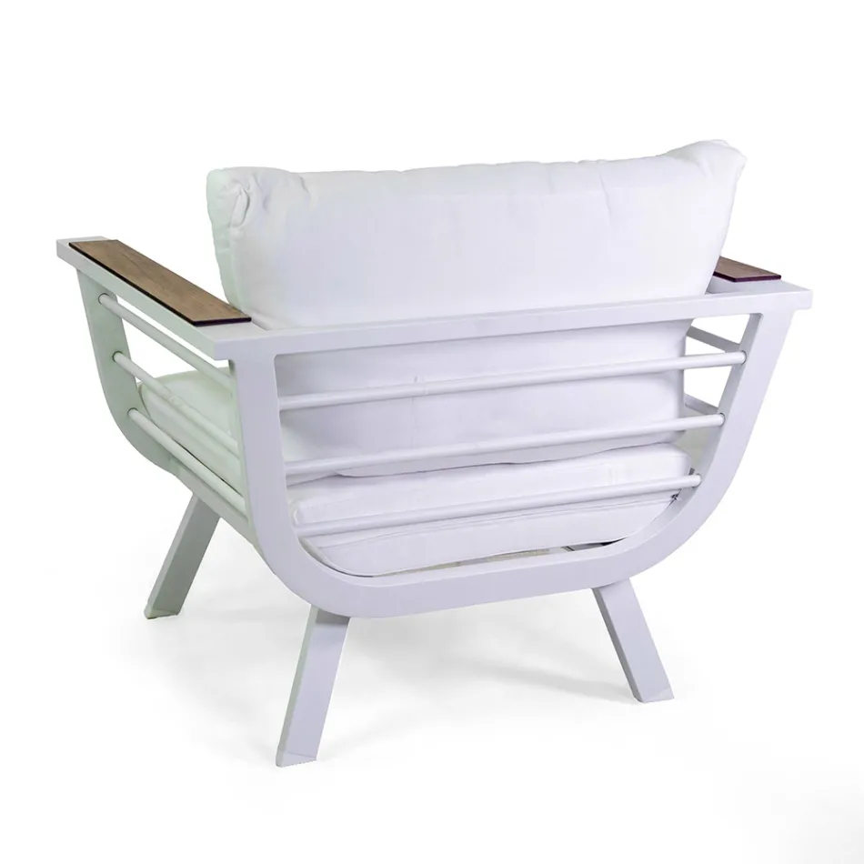 Sala de estar exterior composta por 2 cadeirões e 1 mesa de alumínio - Righello Viadurini