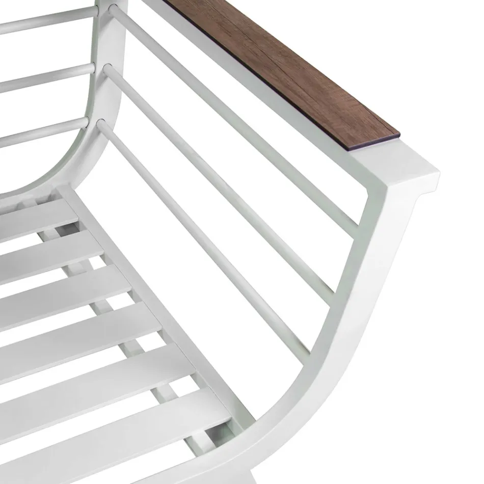 Sala de estar exterior composta por 2 cadeirões e 1 mesa de alumínio - Righello Viadurini