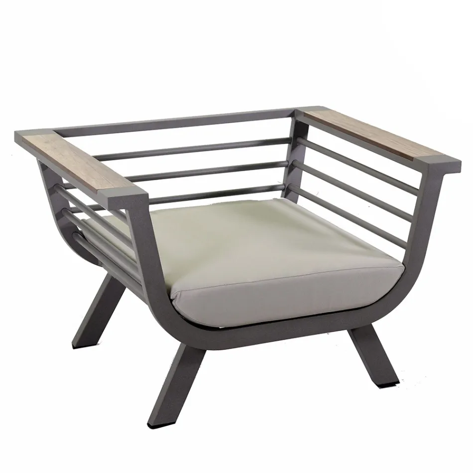 Sala de estar exterior composta por 2 cadeirões e 1 mesa de centro - Righello Viadurini