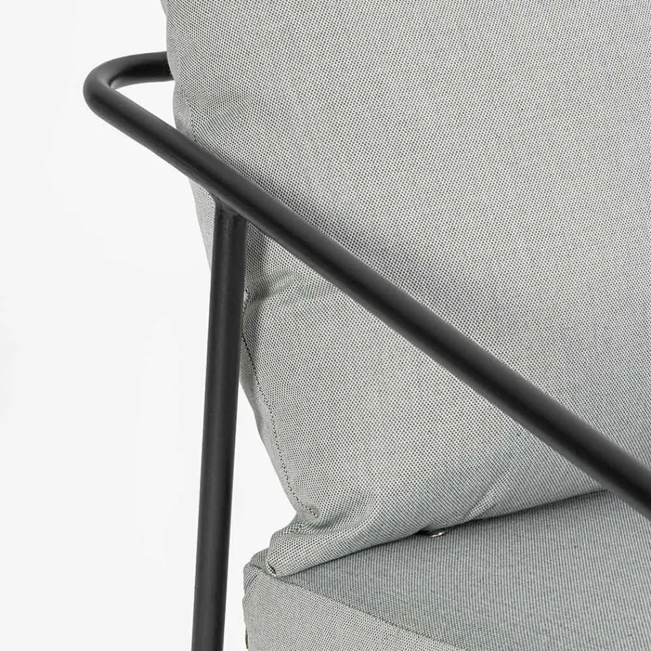 Sala Exterior com 1 Sofá, 2 Poltronas e 2 Mesas em Aço - Preferir Viadurini