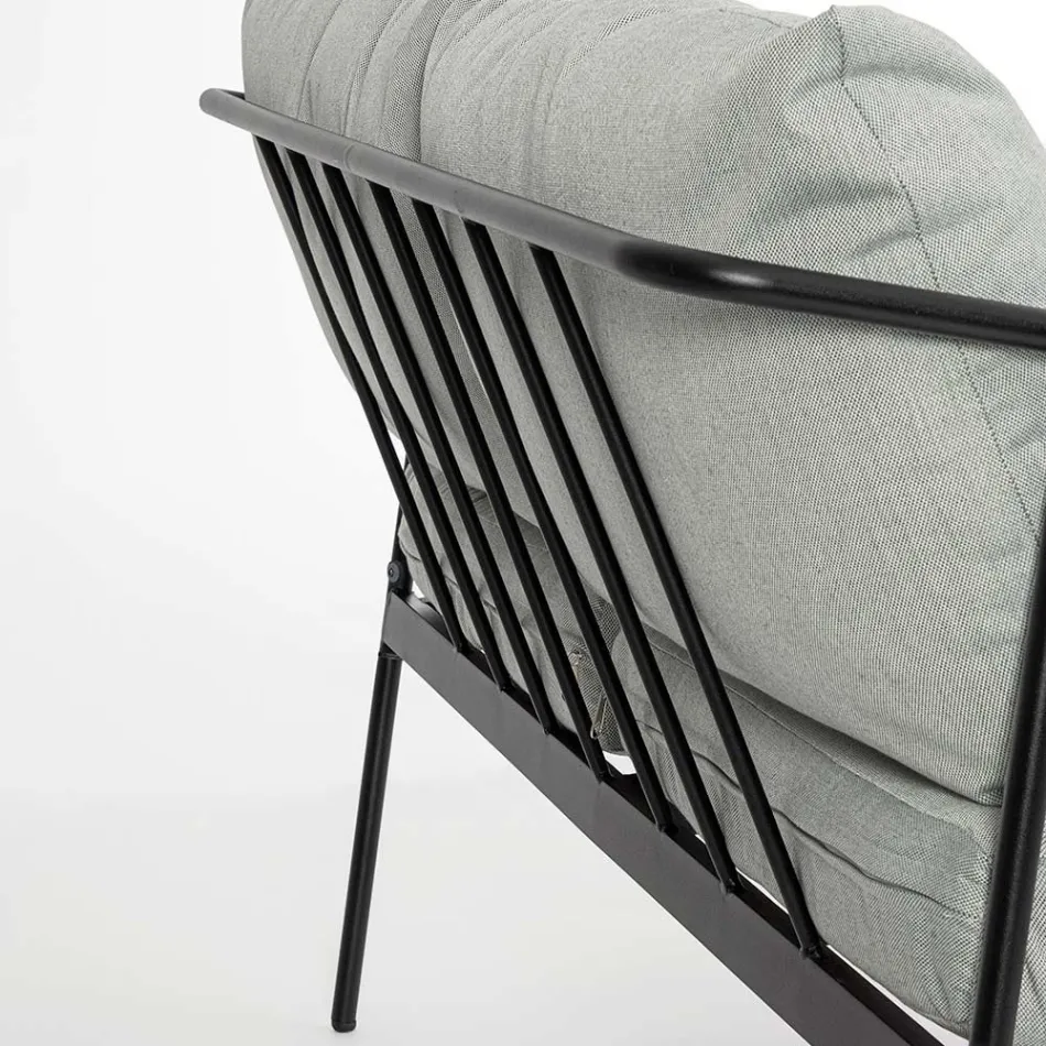 Sala Exterior com 1 Sofá, 2 Poltronas e 2 Mesas em Aço - Preferir Viadurini