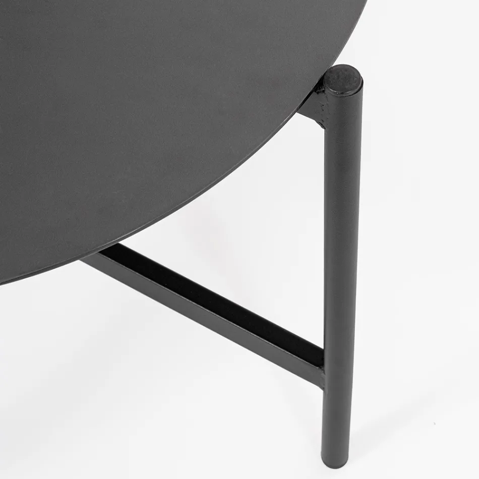 Sala Exterior com 1 Sofá, 2 Poltronas e 2 Mesas em Aço - Preferir Viadurini