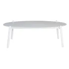 Sala de estar exterior com almofadas e apoios de braços arredondados - Zenith Viadurini